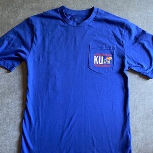 Kansas Jayhawks Short Sleeve Shirt Crimson and Blue NCAA